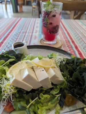 Fresh tofu salad at O'ganic Concept Ari in Bangkok