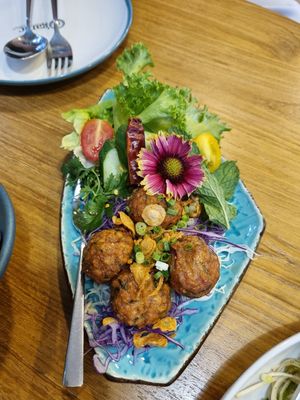 Laab balls at O'ganic Concept Ari in Bangkok