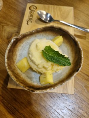 Pineapple chili sorbet at O'ganic Concept Ari in Bangkok