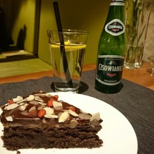 Vegan brownie cake. at Pod Norenami in Krakow