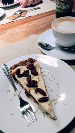 Lemon tarte with pudding fill at Pod Norenami in Krakow