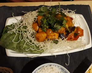 Tofu in lemon sauce at Pod Norenami in Krakow