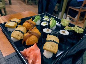 Vegan sushi set  at Pod Norenami in Krakow