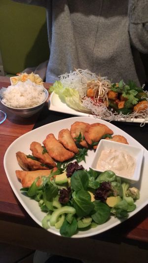 Vegan dumplings  at Pod Norenami in Krakow