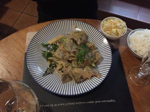 Main dish at Pod Norenami in Krakow