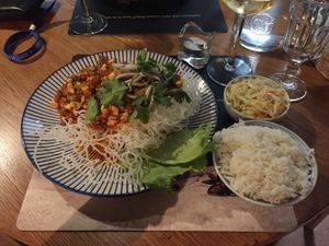 Main dish at Pod Norenami in Krakow