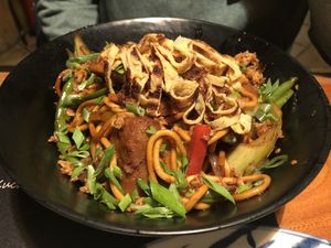 Noodle dish  at Pod Norenami in Krakow