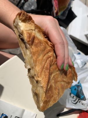 Mushroom Pie (mushroom, vegan cheese, onions, herbs) - 2.60€  at Coffee Lab - Sýntagma in Athens