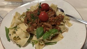 Pasta with soy bolognese  at Wirtshaus und Pension Hocheck in Ramsau Bei Berchtesgaden
