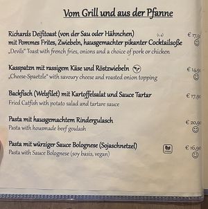 Menu  at Wirtshaus und Pension Hocheck in Ramsau Bei Berchtesgaden