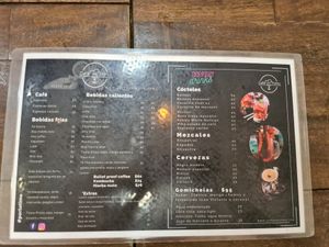 Menu at Café Porto in La Crucecita