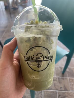 Matcha frappe with soy milk  at Café Porto in La Crucecita