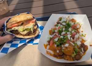 Burger and tots at Vice Burger  in Fort Worth