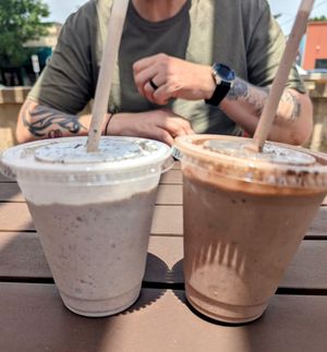 Cookies and cream shake and chocolate Oreo shake at Vice Burger  in Fort Worth