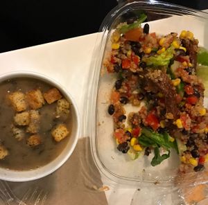 daily soup(mushroom) & half of southwestern salad   at Terri - Financial District in New York City