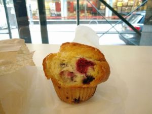 blueberry and raspberry muffin at Terri - Financial District in New York City
