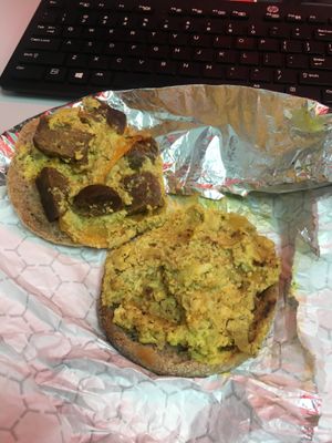 Sausage, egg, and cheese muffin at Terri - Financial District in New York City