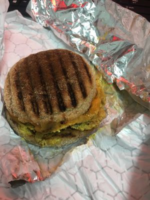 Sausage, egg, and cheese muffin at Terri - Financial District in New York City