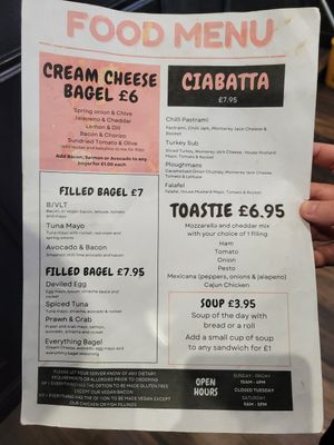 Most of the bagels are veganizable at Kettle Black in Paisley