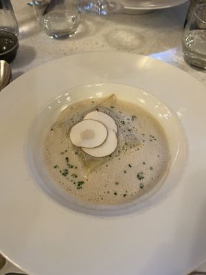 Mushroom raviolii  at Le Quatrième Mur in Bordeaux