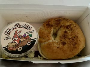 Mashed potato bagel and onion cream cheesee  at The Rabbit - 더래빗  in Seoul