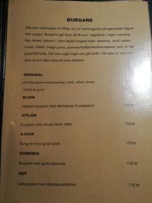 Menu at Tusen and 2 Restaurang and Bar in Malmo