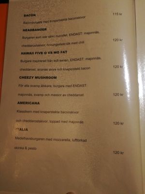 Menu at Tusen and 2 Restaurang and Bar in Malmo