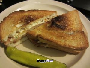 sham and cheeze sandwich at Foodswings in Brooklyn