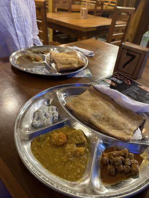 Chickpea and masala dosas   at Dosa Station  in Arugam Bay