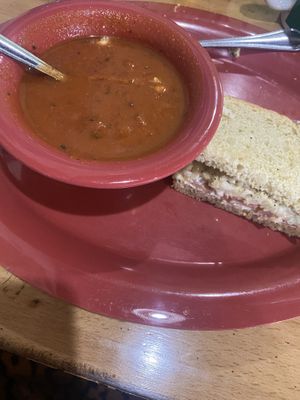 Vegan Grilled cheese and tomato soup  at Great Full Gardens - Midtown in Reno
