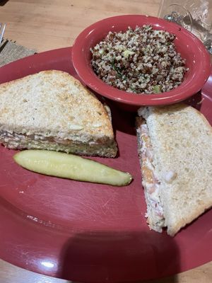 Grilled cheese ❤️ (it may look sad from this picture but it’s yummy), quinoa salad side   at Great Full Gardens - Midtown in Reno
