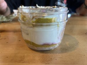 Side of upside pineapple cake jarred dessert   at Great Full Gardens - Midtown in Reno