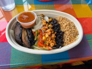 Custom vegan burrito bowl  at Bandito's Mexican Grill in Ogunquit