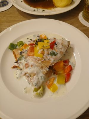 Vegan strudel at Hofbräuhaus München in Munich