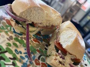 Vegan hummus sandwich   at Coffee Break in Arcata