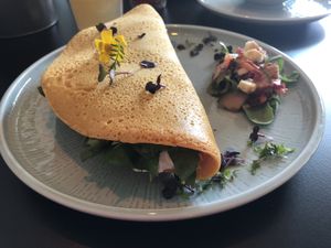 Spinach cream cheese omelette   at vorveg in Hannover