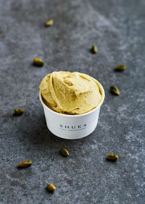 Super green pistachio, from Iran. at SHUKA - 種菓 in Kyoto