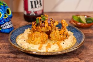 Rock Cauliflower Taco 

(Chipotle mayo dressing and creamy cabbage salad can be removed upon request) at Santo Habanero in Mexico City