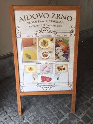 Sign at Ajdovo Zrno in Ljubljana