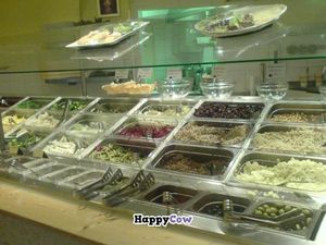 The salad bar at Ajdovo Zrno in Ljubljana
