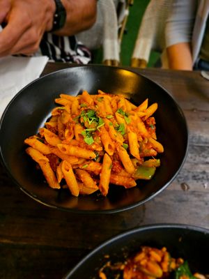 Gluten free vegan pasta. at Harry's Beach Bistro in Caloundra