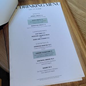 Cocktail menu at DUUO in Munich