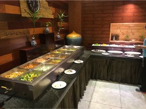 Dishes station  at Tian Fu Lou in Guilin