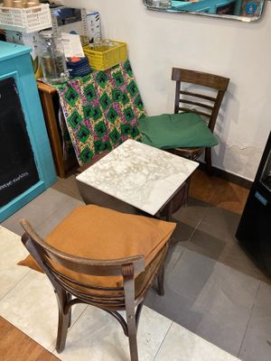 Inside seating at El Obrador de la Paka in Madrid