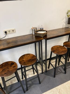 Inside seating at El Obrador de la Paka in Madrid