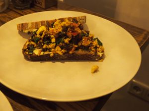 Scrambled tofu at DopHert in Amsterdam