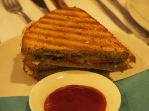 Best grilled 'cheese' ever, with tomatoes and pesto at DopHert in Amsterdam