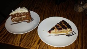 Chocolate coconut cake and berry pie at DopHert in Amsterdam
