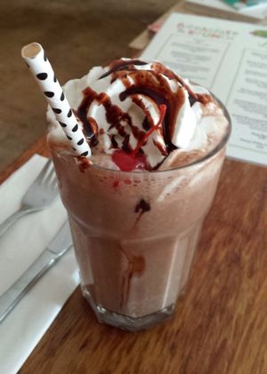 Chocolate milkshake - soy or coconut milk possible at DopHert in Amsterdam