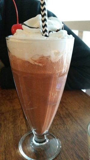 milkshake with vegan whip-cream  at DopHert in Amsterdam